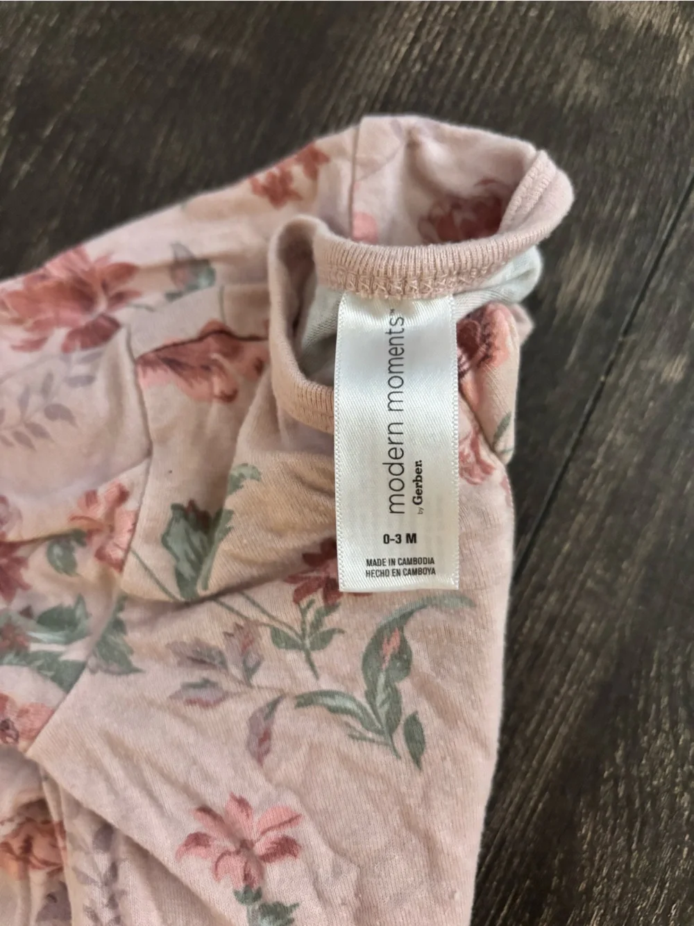 Floral Zip-Front Footie One-Piece in Soft Pink